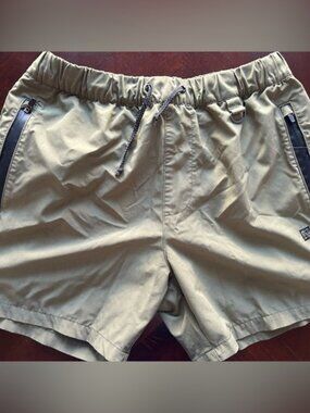 Flag Nor Fail Tan Athletic Shorts with Black Details